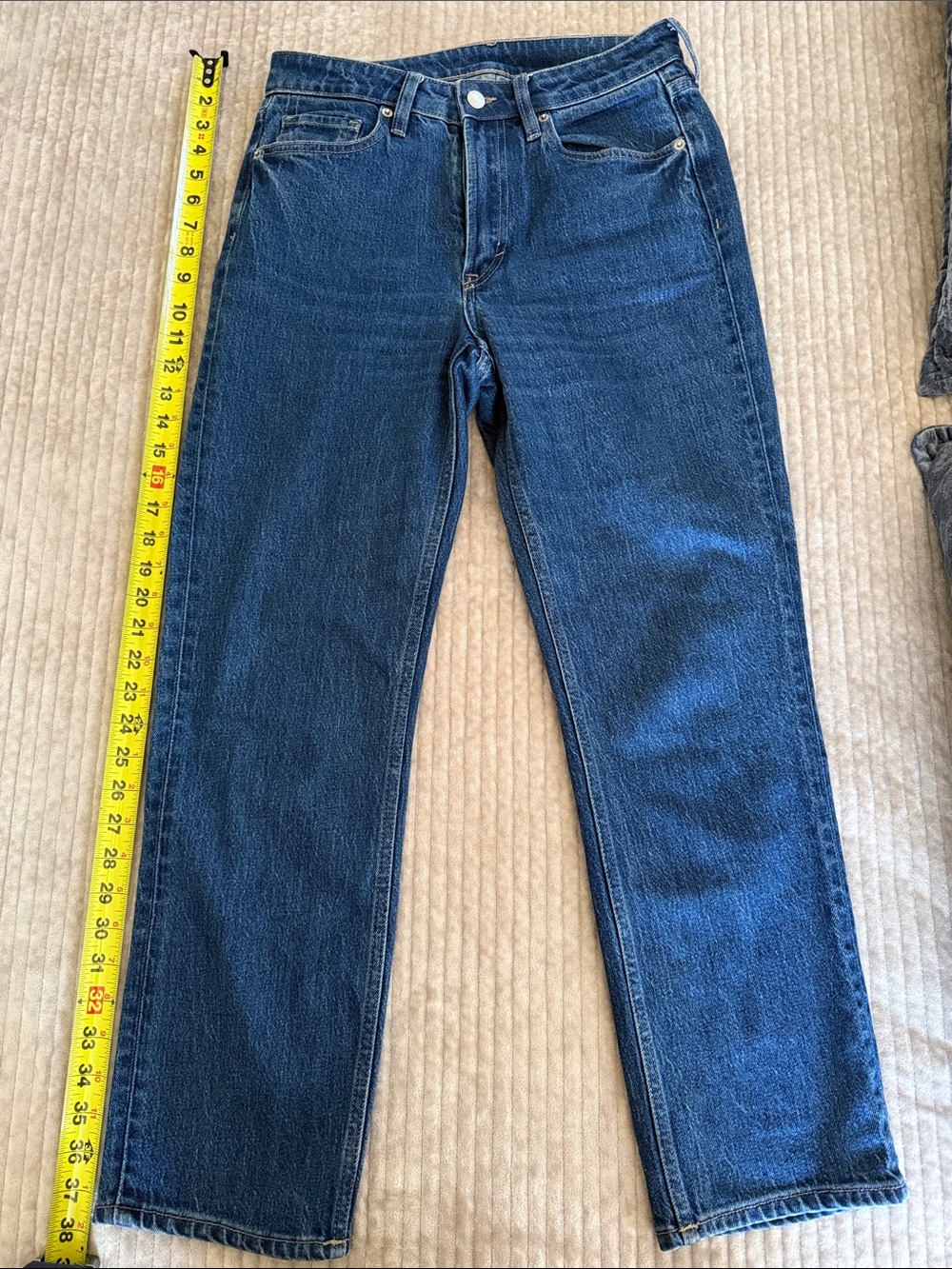 H&M Women's Straight-Leg Jeans in Dark Blue
